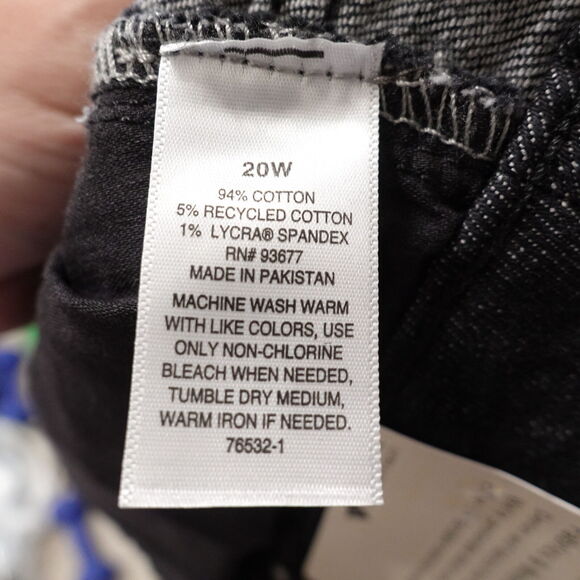 NWT ANA A NEW APPROACH HIGH RISE STRAIGHT BLACK DENIM JEANS WOMENS 20W 20 NEW! - Picture 8 of 9